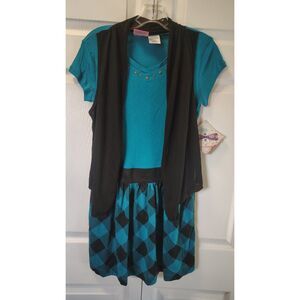 NWT Mad Style by True Jackson VP Nickelodeon 3-Piece Dress Vest Set XL 14-16